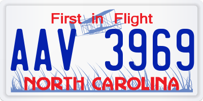 NC license plate AAV3969