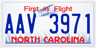 NC license plate AAV3971