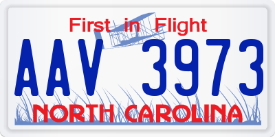 NC license plate AAV3973