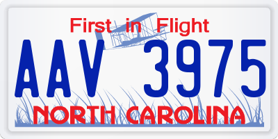 NC license plate AAV3975
