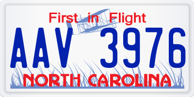 NC license plate AAV3976