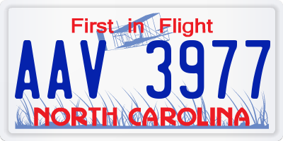NC license plate AAV3977