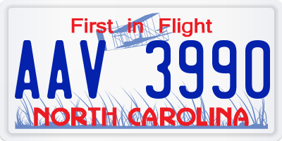 NC license plate AAV3990