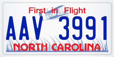 NC license plate AAV3991