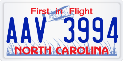 NC license plate AAV3994