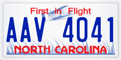 NC license plate AAV4041