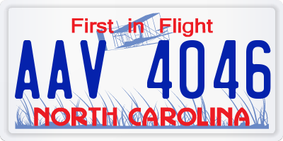 NC license plate AAV4046