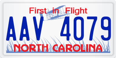 NC license plate AAV4079