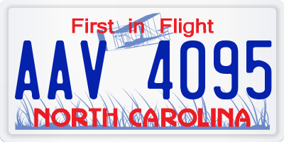NC license plate AAV4095