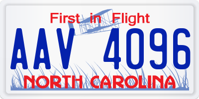NC license plate AAV4096