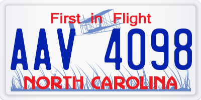 NC license plate AAV4098