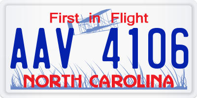 NC license plate AAV4106