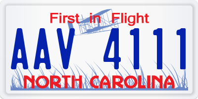 NC license plate AAV4111