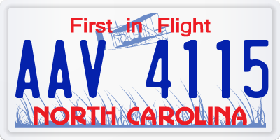 NC license plate AAV4115