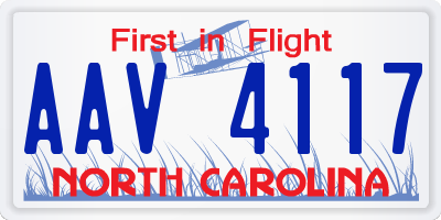 NC license plate AAV4117