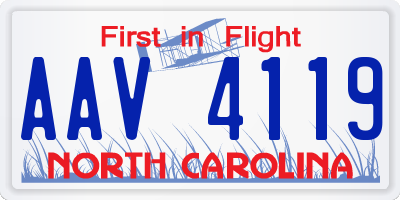NC license plate AAV4119
