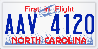 NC license plate AAV4120