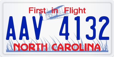 NC license plate AAV4132