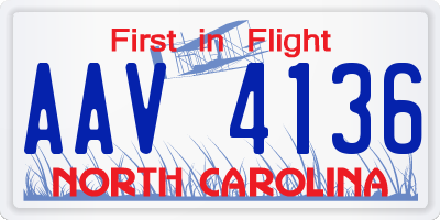NC license plate AAV4136