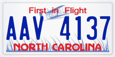 NC license plate AAV4137