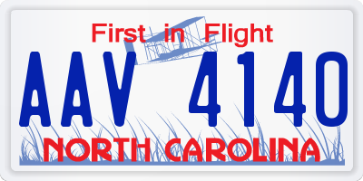 NC license plate AAV4140