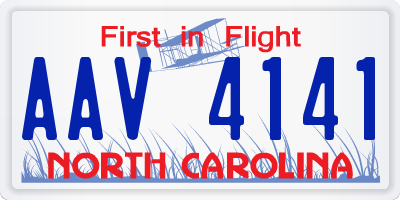 NC license plate AAV4141