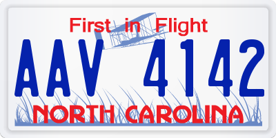 NC license plate AAV4142