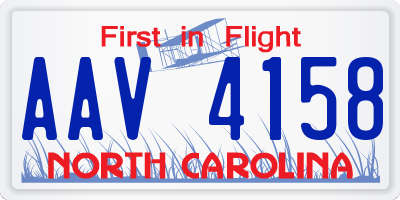 NC license plate AAV4158