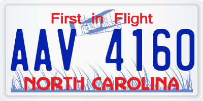 NC license plate AAV4160