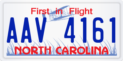 NC license plate AAV4161