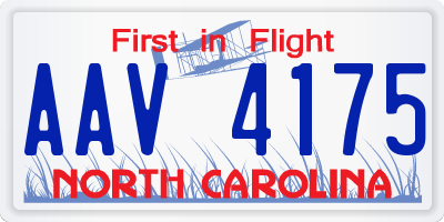 NC license plate AAV4175