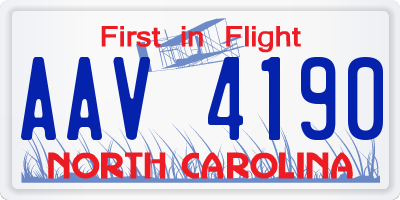 NC license plate AAV4190