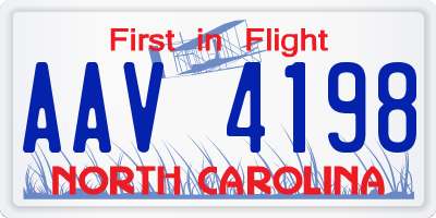 NC license plate AAV4198