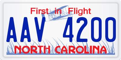 NC license plate AAV4200