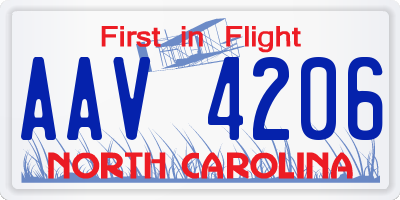 NC license plate AAV4206