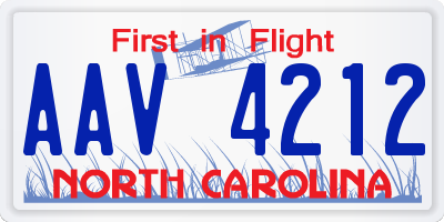 NC license plate AAV4212