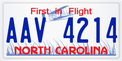 NC license plate AAV4214