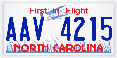 NC license plate AAV4215