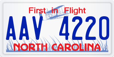 NC license plate AAV4220