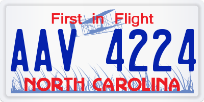 NC license plate AAV4224