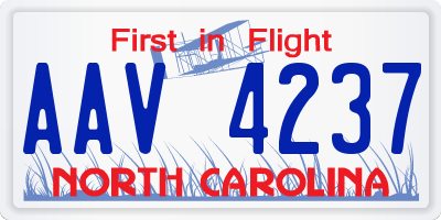 NC license plate AAV4237