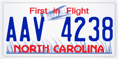 NC license plate AAV4238