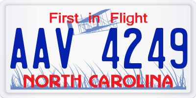 NC license plate AAV4249