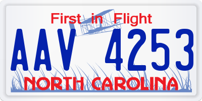 NC license plate AAV4253