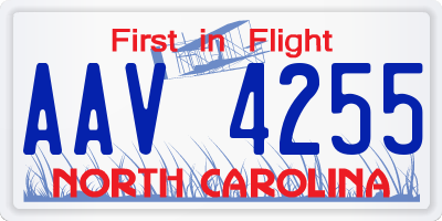 NC license plate AAV4255