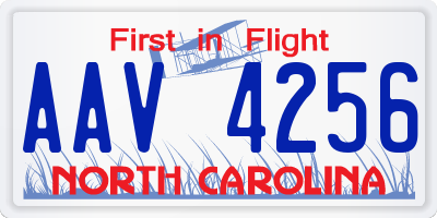NC license plate AAV4256