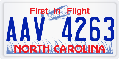 NC license plate AAV4263