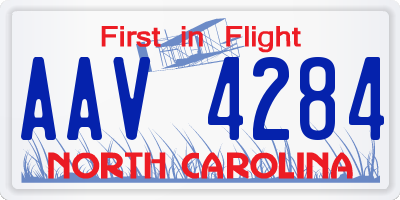 NC license plate AAV4284