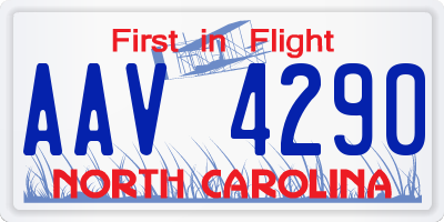 NC license plate AAV4290