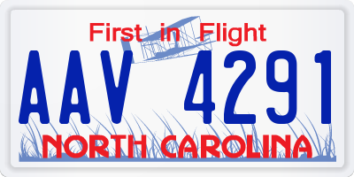 NC license plate AAV4291